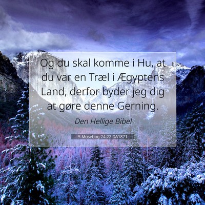Picture 07 - 5 Mosebog 24:22 DA1871 - Og du skal komme i Hu, at du var en Træl i - Bible Verse Picture