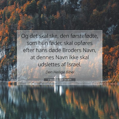 Picture 07 - 5 Mosebog 25:6 DA1871 - Og det skal ske, den førstefødte, som hun - Bible Verse Picture