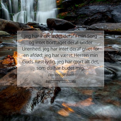 Picture 07 - 5 Mosebog 26:14 DA1871 - Jeg har intet ædet deraf i min Sorg og intet - Bible Verse Picture