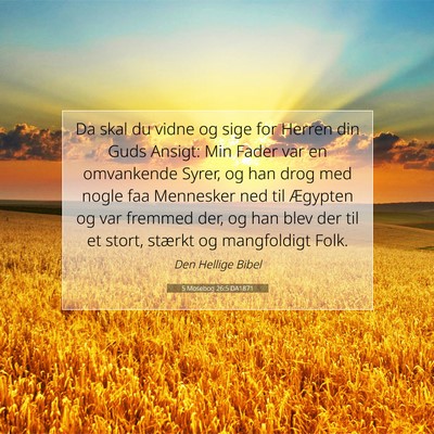 Picture 07 - 5 Mosebog 26:5 DA1871 - Da skal du vidne og sige for Herren din Guds - Bible Verse Picture