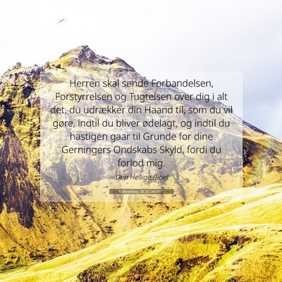 Picture 07 - 5 Mosebog 28:20 DA1871 - Herren skal sende Forbandelsen, Forstyrrelsen og - Bible Verse Picture