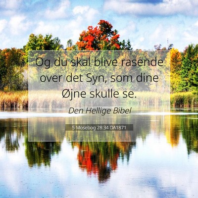 Picture 07 - 5 Mosebog 28:34 DA1871 - Og du skal blive rasende over det Syn, som dine - Bible Verse Picture