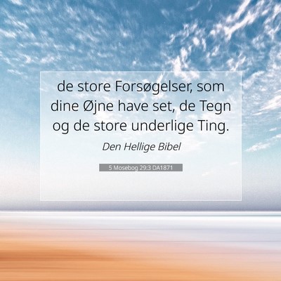 Picture 07 - 5 Mosebog 29:3 DA1871 - de store Forsøgelser, som dine Øjne have set, - Bible Verse Picture