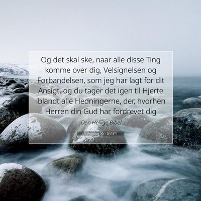 Picture 07 - 5 Mosebog 30:1 DA1871 - Og det skal ske, naar alle disse Ting komme over - Bible Verse Picture