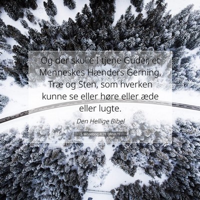 Picture 07 - 5 Mosebog 4:28 DA1871 - Og der skulle I tjene Guder, et Menneskes - Bible Verse Picture