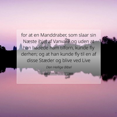 Picture 07 - 5 Mosebog 4:42 DA1871 - for at en Manddraber, som slaar sin Næste ihjel - Bible Verse Picture