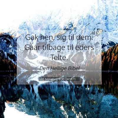 Picture 07 - 5 Mosebog 5:30 DA1871 - Gak hen, sig til dem: Gaar tilbage til eders - Bible Verse Picture