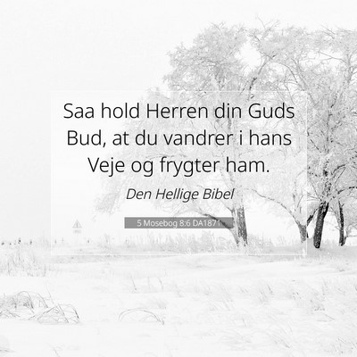 Picture 07 - 5 Mosebog 8:6 DA1871 - Saa hold Herren din Guds Bud, at du vandrer i - Bible Verse Picture