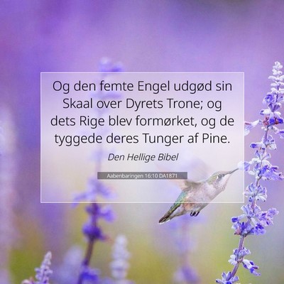 Picture 07 - Aabenbaringen 16:10 DA1871 - Og den femte Engel udgød sin Skaal over Dyrets - Bible Verse Picture
