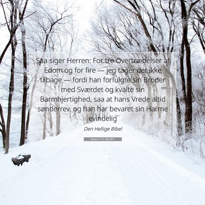 Picture 07 - Amos 1:11 DA1871 - Saa siger Herren: For tre Overtrædelser af Edom - Bible Verse Picture