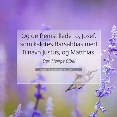 Picture 07 - Apostlenes Gerninger 1:23 DA1871 - Og de fremstillede to, Josef, som kaldtes - Bible Verse Picture