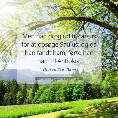 Picture 07 - Apostlenes Gerninger 11:25 DA1871 - Men han drog ud til Tarsus for at opsøge Saulus; - Bible Verse Picture