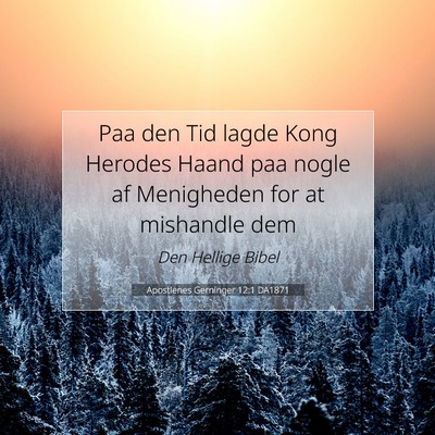 Picture 07 - Apostlenes Gerninger 12:1 DA1871 - Paa den Tid lagde Kong Herodes Haand paa nogle af - Bible Verse Picture
