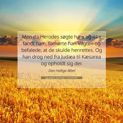 Picture 07 - Apostlenes Gerninger 12:19 DA1871 - Men da Herodes søgte ham og ikke fandt ham, - Bible Verse Picture