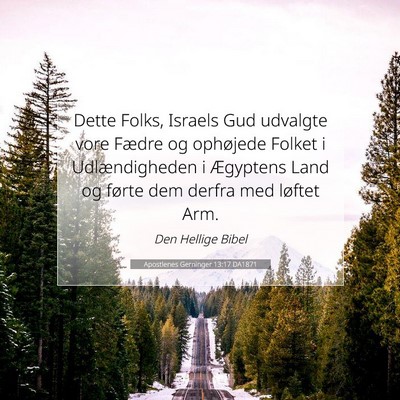 Picture 07 - Apostlenes Gerninger 13:17 DA1871 - Dette Folks, Israels Gud udvalgte vore Fædre og - Bible Verse Picture