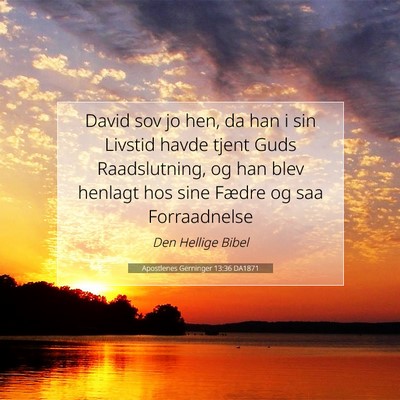 Picture 07 - Apostlenes Gerninger 13:36 DA1871 - David sov jo hen, da han i sin Livstid havde - Bible Verse Picture