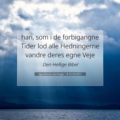 Picture 07 - Apostlenes Gerninger 14:16 DA1871 - han, som i de forbigangne Tider lod alle - Bible Verse Picture