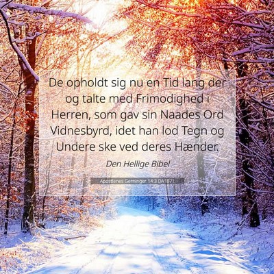 Picture 07 - Apostlenes Gerninger 14:3 DA1871 - De opholdt sig nu en Tid lang der og talte med - Bible Verse Picture