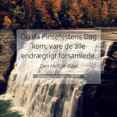 Picture 07 - Apostlenes Gerninger 2:1 DA1871 - Og da Pinsefestens Dag kom, vare de alle - Bible Verse Picture
