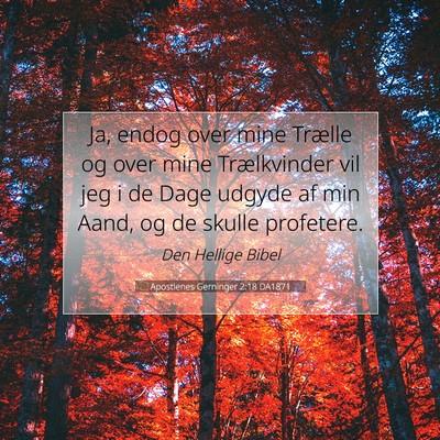 Picture 07 - Apostlenes Gerninger 2:18 DA1871 - Ja, endog over mine Trælle og over mine - Bible Verse Picture