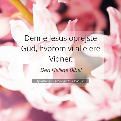 Picture 07 - Apostlenes Gerninger 2:32 DA1871 - Denne Jesus oprejste Gud, hvorom vi alle ere - Bible Verse Picture