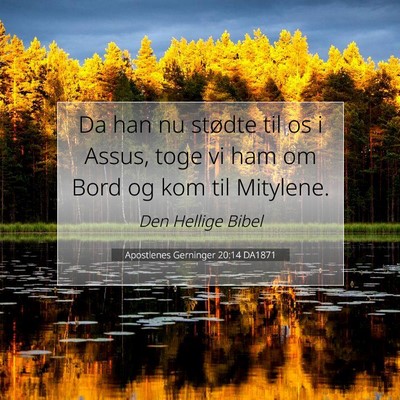 Picture 07 - Apostlenes Gerninger 20:14 DA1871 - Da han nu stødte til os i Assus, toge vi ham om - Bible Verse Picture
