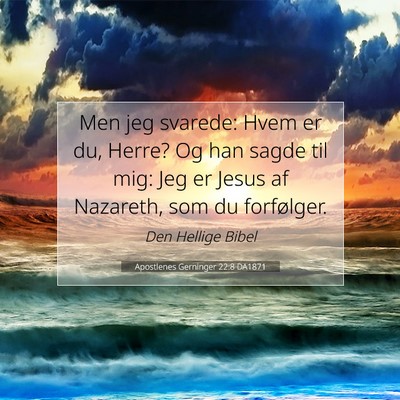 Picture 07 - Apostlenes Gerninger 22:8 DA1871 - Men jeg svarede: Hvem er du, Herre? Og han sagde - Bible Verse Picture