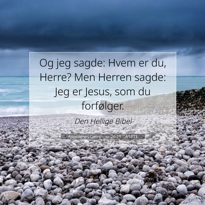 Picture 07 - Apostlenes Gerninger 26:15 DA1871 - Og jeg sagde: Hvem er du, Herre? Men Herren - Bible Verse Picture
