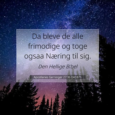 Picture 07 - Apostlenes Gerninger 27:36 DA1871 - Da bleve de alle frimodige og toge ogsaa Næring - Bible Verse Picture