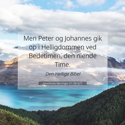 Picture 07 - Apostlenes Gerninger 3:1 DA1871 - Men Peter og Johannes gik op i Helligdommen ved - Bible Verse Picture