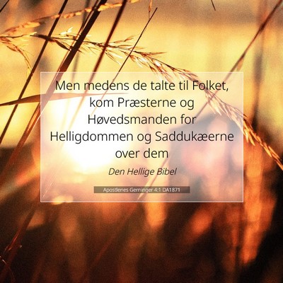 Picture 07 - Apostlenes Gerninger 4:1 DA1871 - Men medens de talte til Folket, kom Præsterne og - Bible Verse Picture
