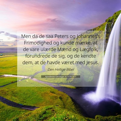 Picture 07 - Apostlenes Gerninger 4:13 DA1871 - Men da de saa Peters og Johannes's Frimodighed og - Bible Verse Picture