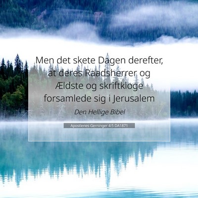 Picture 07 - Apostlenes Gerninger 4:5 DA1871 - Men det skete Dagen derefter, at deres - Bible Verse Picture