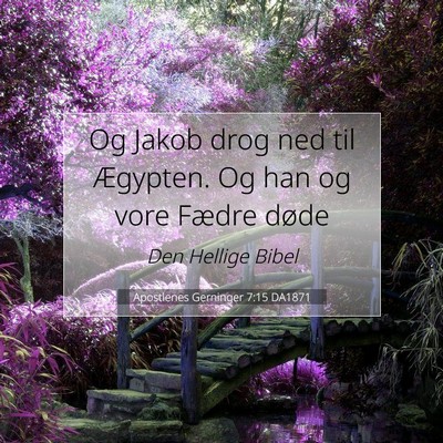 Picture 07 - Apostlenes Gerninger 7:15 DA1871 - Og Jakob drog ned til Ægypten. Og han og vore - Bible Verse Picture