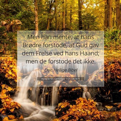 Picture 07 - Apostlenes Gerninger 7:25 DA1871 - Men han mente, at hans Brødre forstode, at Gud - Bible Verse Picture