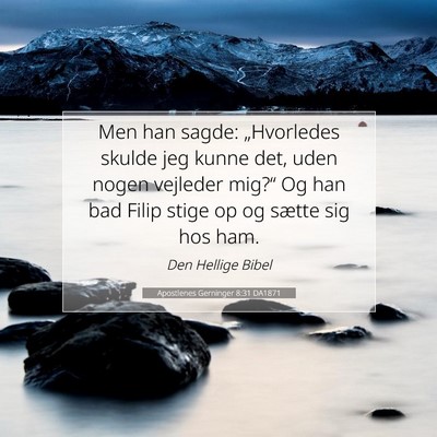Picture 07 - Apostlenes Gerninger 8:31 DA1871 - Men han sagde: „Hvorledes skulde jeg kunne det, - Bible Verse Picture