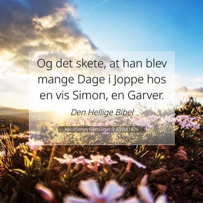 Picture 07 - Apostlenes Gerninger 9:43 DA1871 - Og det skete, at han blev mange Dage i Joppe hos - Bible Verse Picture