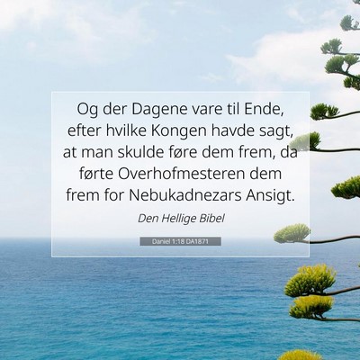 Picture 07 - Daniel 1:18 DA1871 - Og der Dagene vare til Ende, efter hvilke Kongen - Bible Verse Picture
