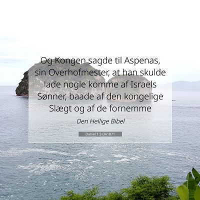 Picture 07 - Daniel 1:3 DA1871 - Og Kongen sagde til Aspenas, sin Overhofmester, - Bible Verse Picture