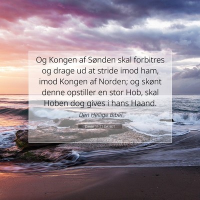 Picture 07 - Daniel 11:11 DA1871 - Og Kongen af Sønden skal forbitres og drage ud - Bible Verse Picture