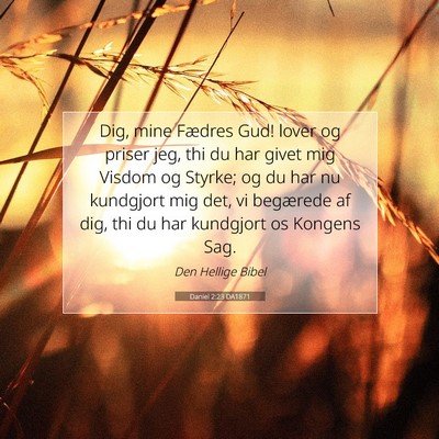 Picture 07 - Daniel 2:23 DA1871 - Dig, mine Fædres Gud! lover og priser jeg, thi - Bible Verse Picture