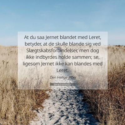 Picture 07 - Daniel 2:43 DA1871 - At du saa Jernet blandet med Leret, betyder, at - Bible Verse Picture