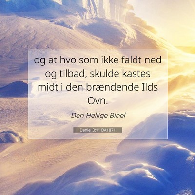 Picture 07 - Daniel 3:11 DA1871 - og at hvo som ikke faldt ned og tilbad, skulde - Bible Verse Picture
