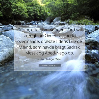 Picture 07 - Daniel 3:22 DA1871 - Derfor, eftersom Kongens Ord var strengt, og - Bible Verse Picture
