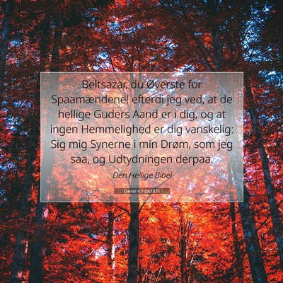 Picture 07 - Daniel 4:9 DA1871 - Beltsazar, du Øverste for Spaamændene! efterdi - Bible Verse Picture
