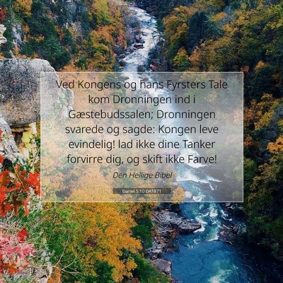 Picture 07 - Daniel 5:10 DA1871 - Ved Kongens og hans Fyrsters Tale kom Dronningen - Bible Verse Picture