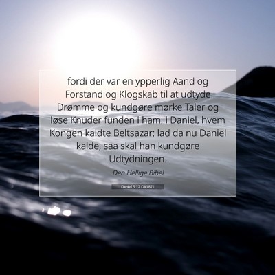 Picture 07 - Daniel 5:12 DA1871 - fordi der var en ypperlig Aand og Forstand og - Bible Verse Picture