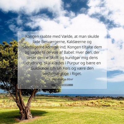 Picture 07 - Daniel 5:7 DA1871 - Kongen raabte med Vælde, at man skulde lade - Bible Verse Picture