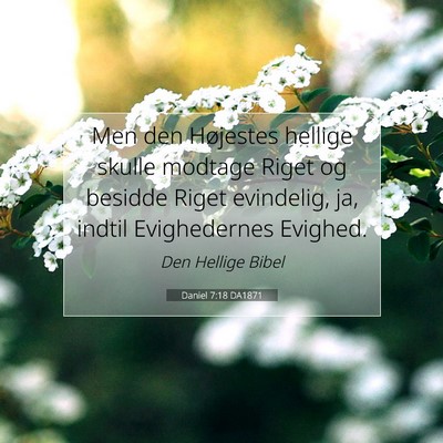 Picture 07 - Daniel 7:18 DA1871 - Men den Højestes hellige skulle modtage Riget og - Bible Verse Picture