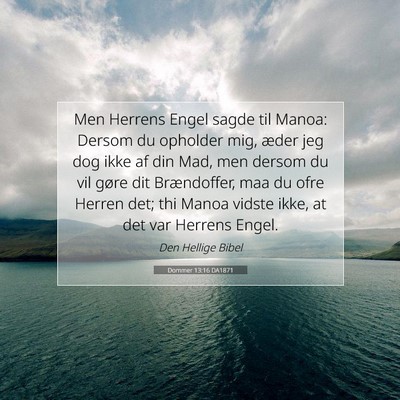 Picture 07 - Dommer 13:16 DA1871 - Men Herrens Engel sagde til Manoa: Dersom du - Bible Verse Picture